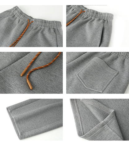 Relaxed Fit Drawstring Curved Sweatpants