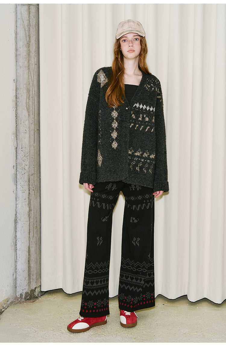 Fair Isle Knit Trousers With Playful Pattern