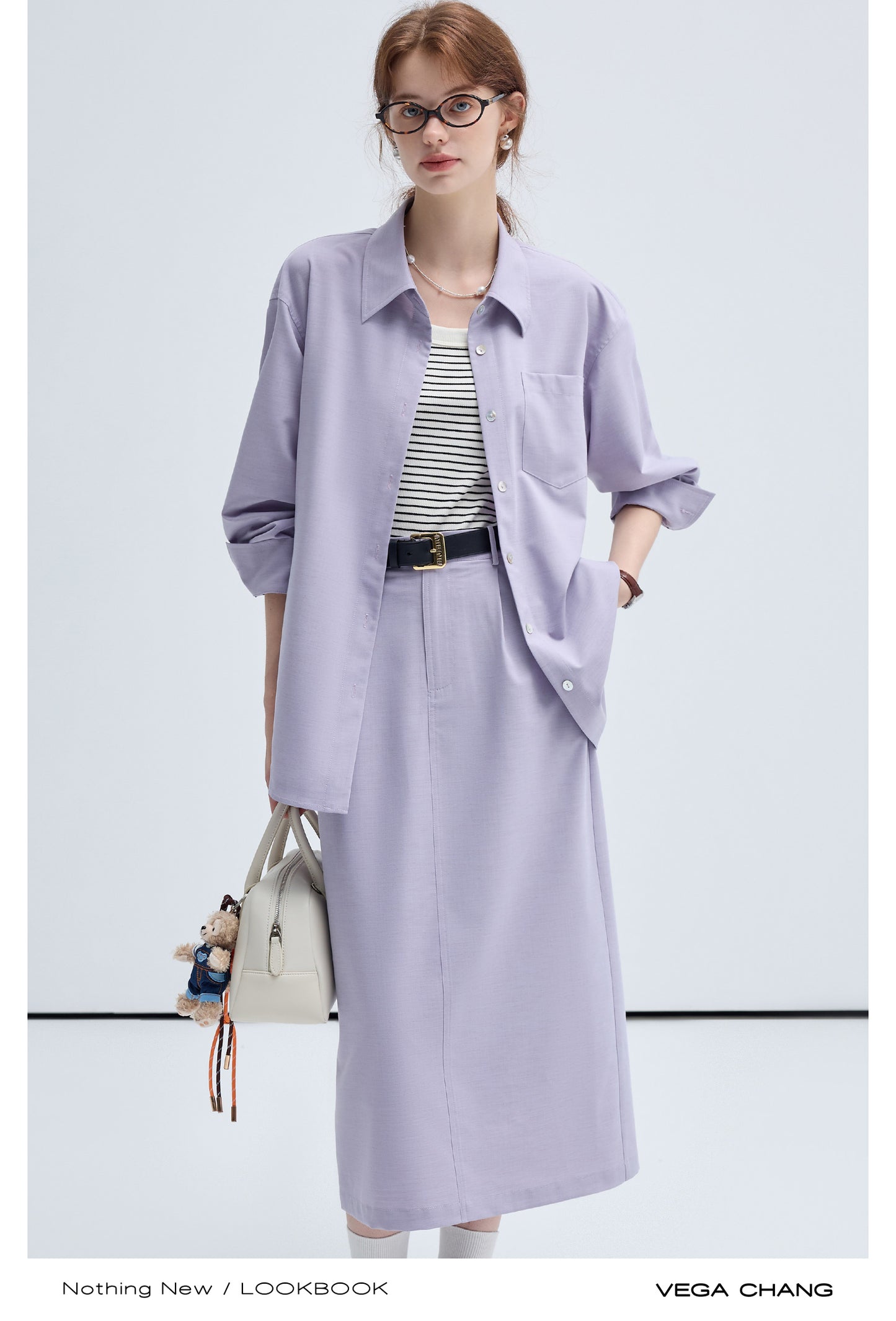 Minimalistic Straight Long Shirt And Skirt