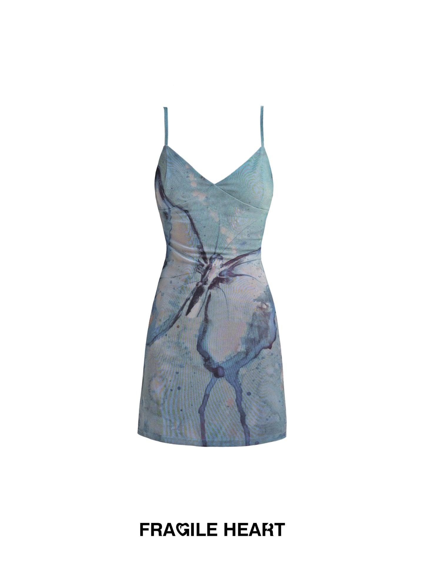 Butterfly Print Short Body Conscious Camisole Dress