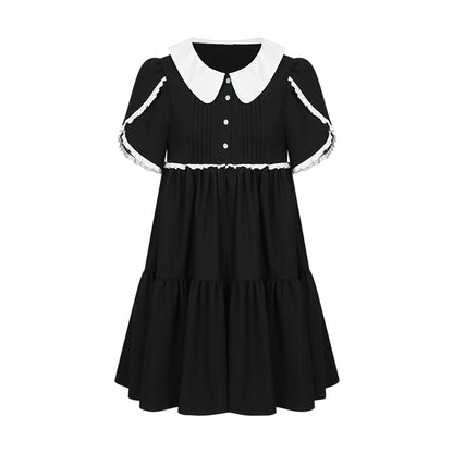 Doll Collar Dresses With Matching Rose Brooch