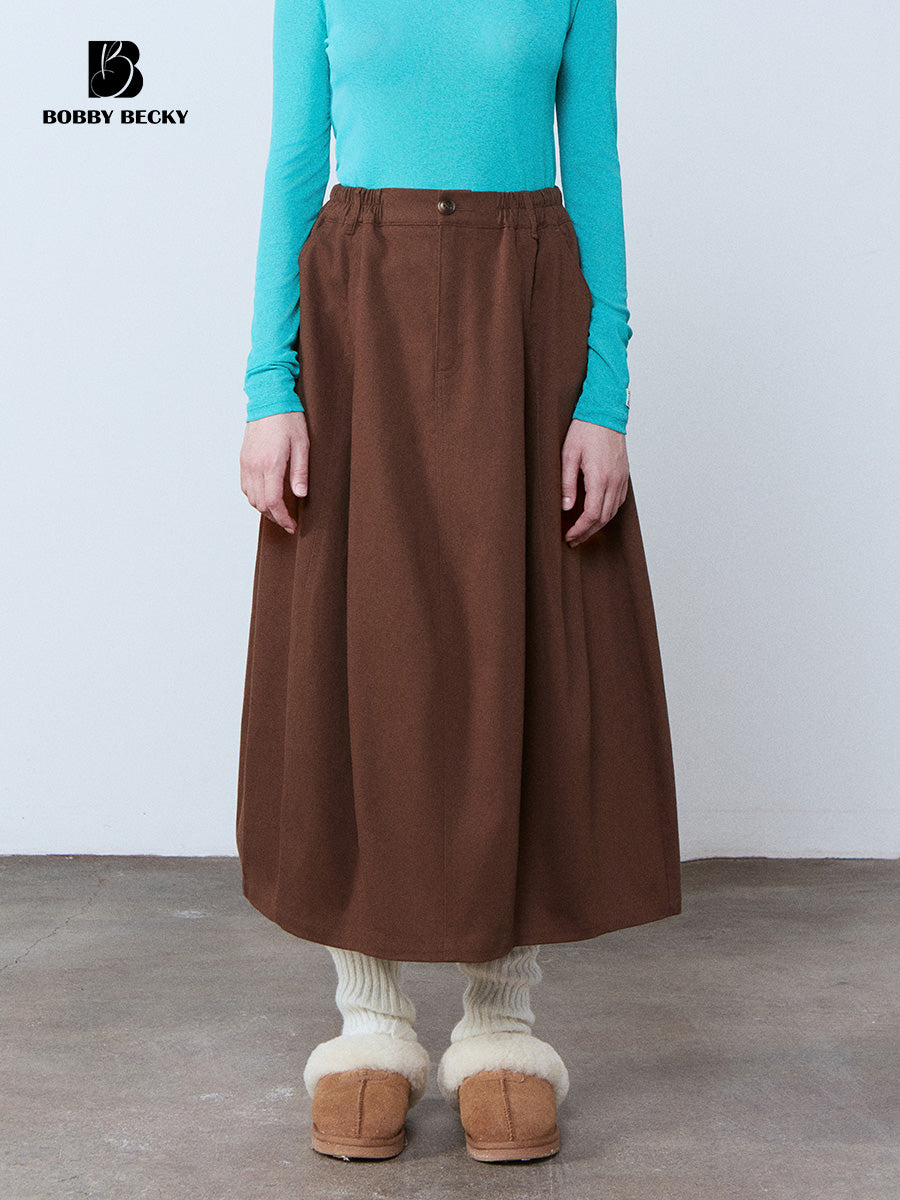 Dachshund Jacquard Hoodie Knit Top And Twill Skirt