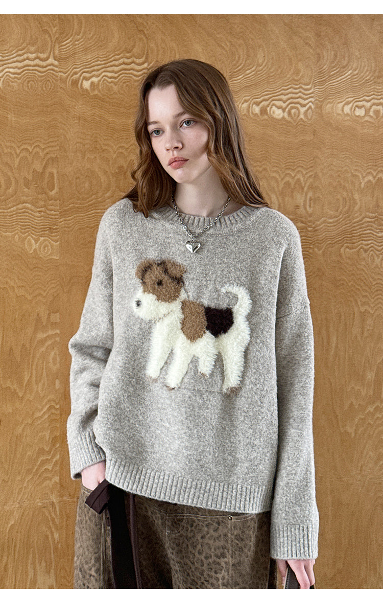 Soft Jacquard Puppy Sweater & Panda Knit Cardigan