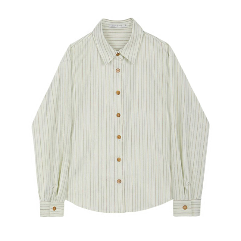 Striped Drop Shoulder Shirt With Amber Buttons