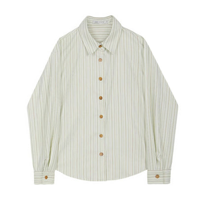 Striped Drop Shoulder Shirt With Amber Buttons