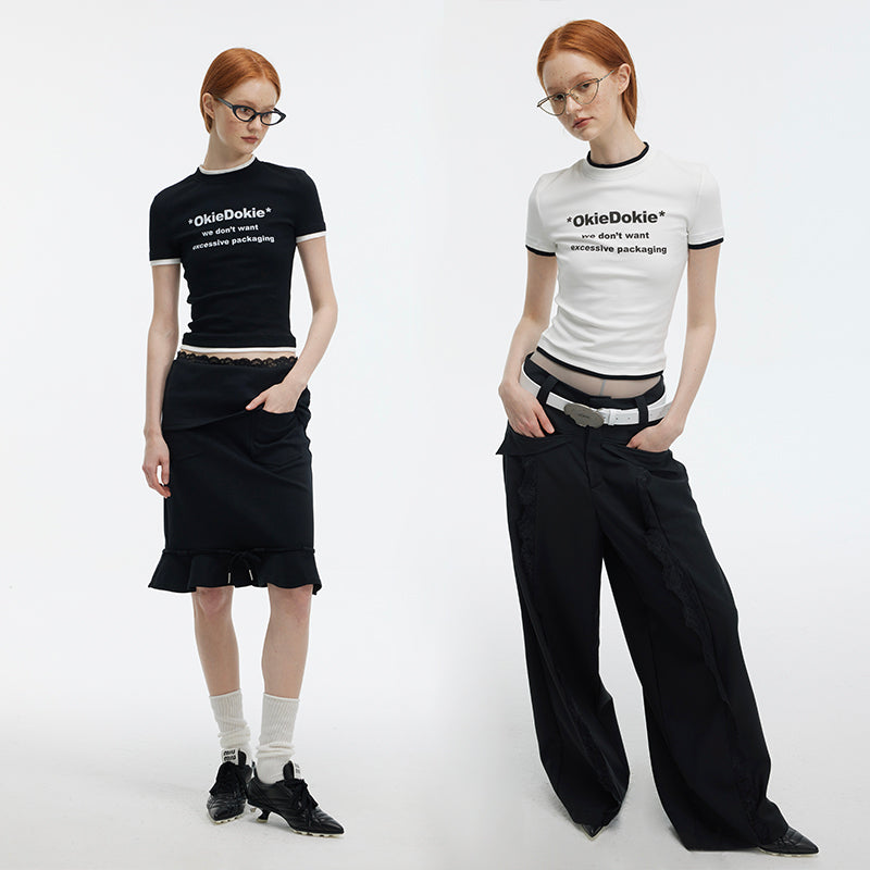 Letter Print T-Shirts With Relaxed And Slim Fits