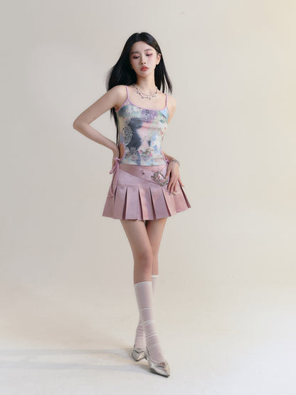 Dreamy Collage Print Side Tie Camisole Top