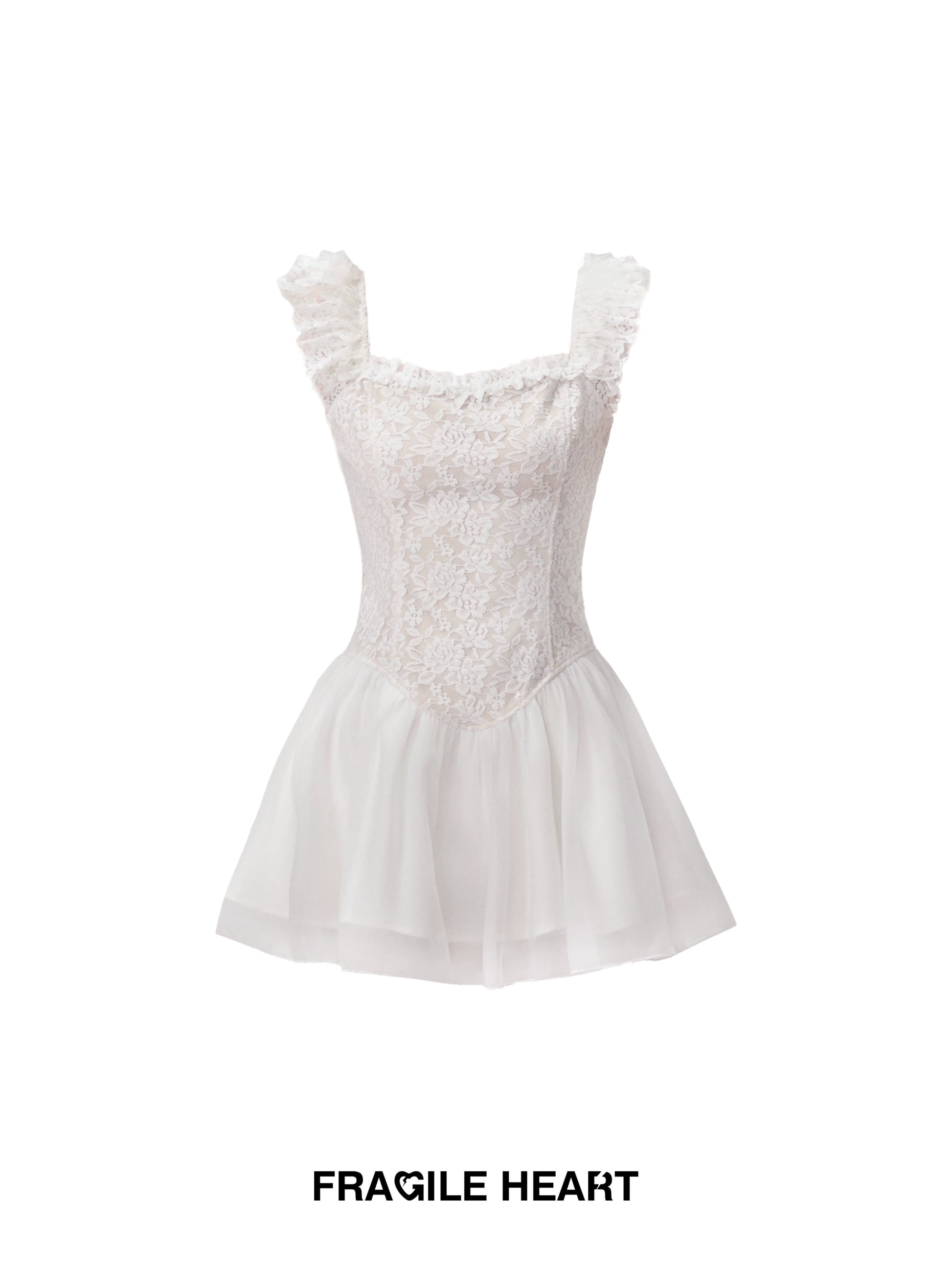 Ballet Style Frilled Lace Chiffon Flared Mini Dress MILL MINORITY Ballet Style Frilled Lace Chiffon Flared Mini Dress MILL MINORITY