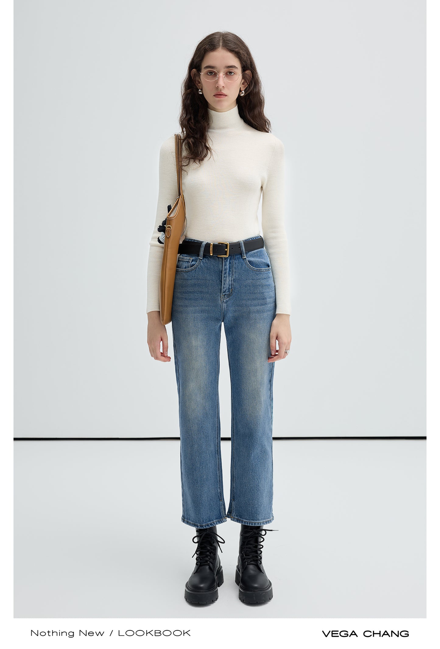 High Waist Slim-Fit Straight-Leg Cropped Jeans