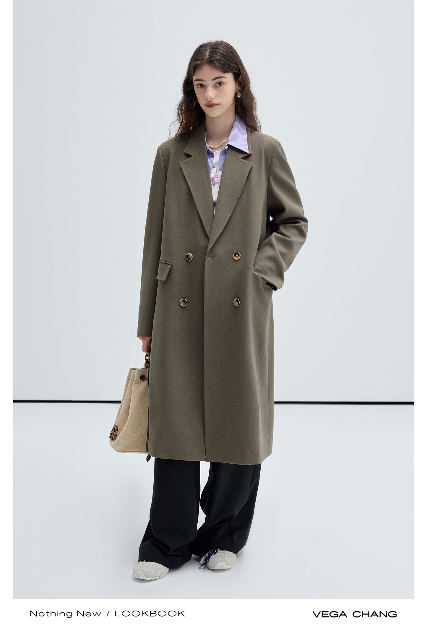 Double Breasted Long Blazer Coat