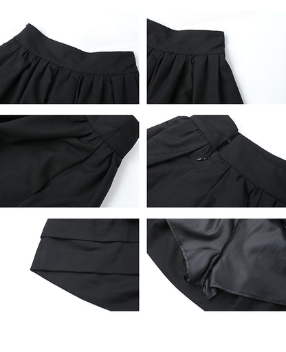 A-Line Layered Design Skirt With Shorts Lining