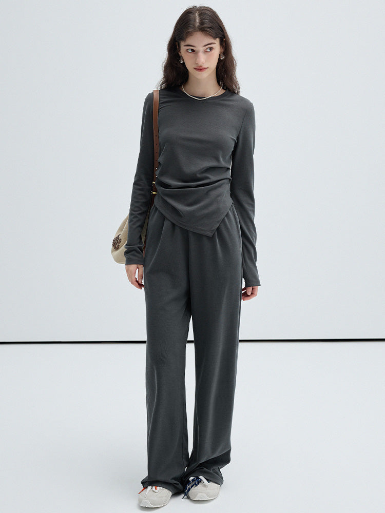 Asymmetric Casual T-Shirt And Matching Pants