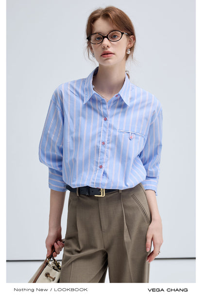 Classic Crisp Striped Cotton Shirt