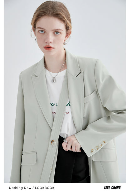 Padded Shoulder Oversized Belt Jacket