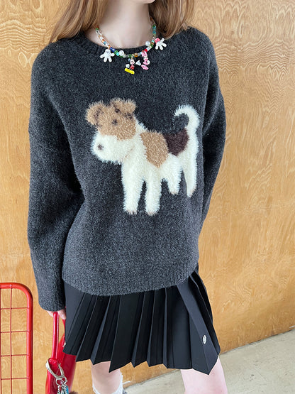 Soft Jacquard Puppy Sweater & Panda Knit Cardigan