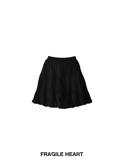 Versatile Tiered Cotton Lace Mini Skirt