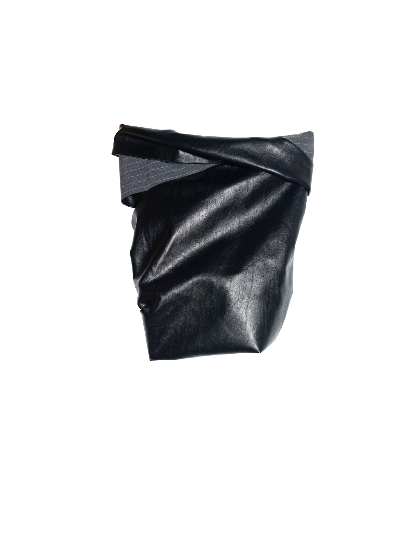 Pu Leather Twisted Zip Up Tube Top