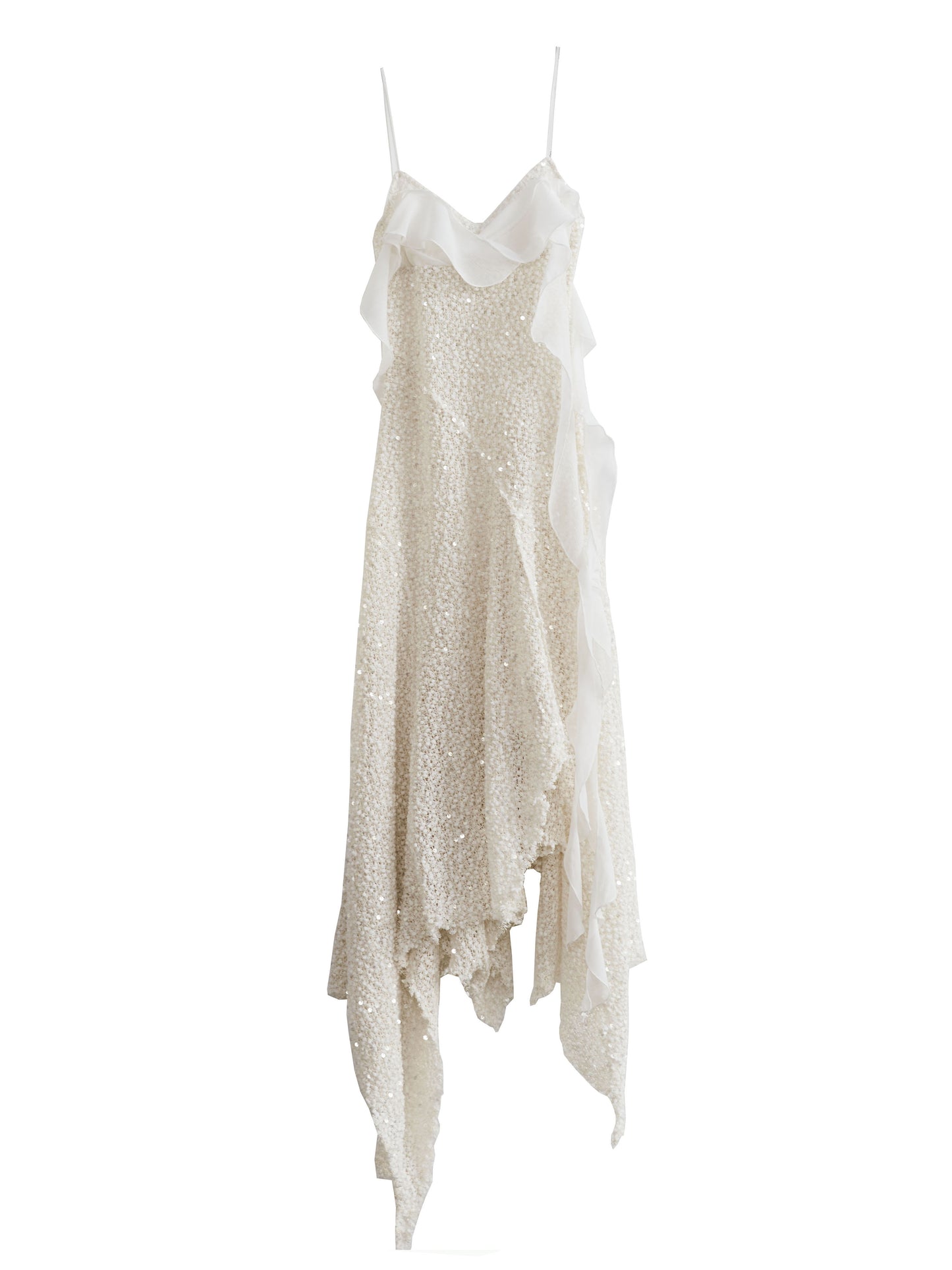 Asymmetrical Knitted Sequin Camisole Dress