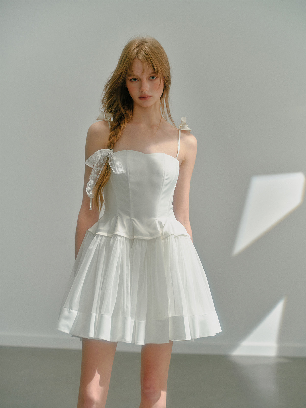 Elegant Frilled Spaghetti Strap Ballet Style Dress