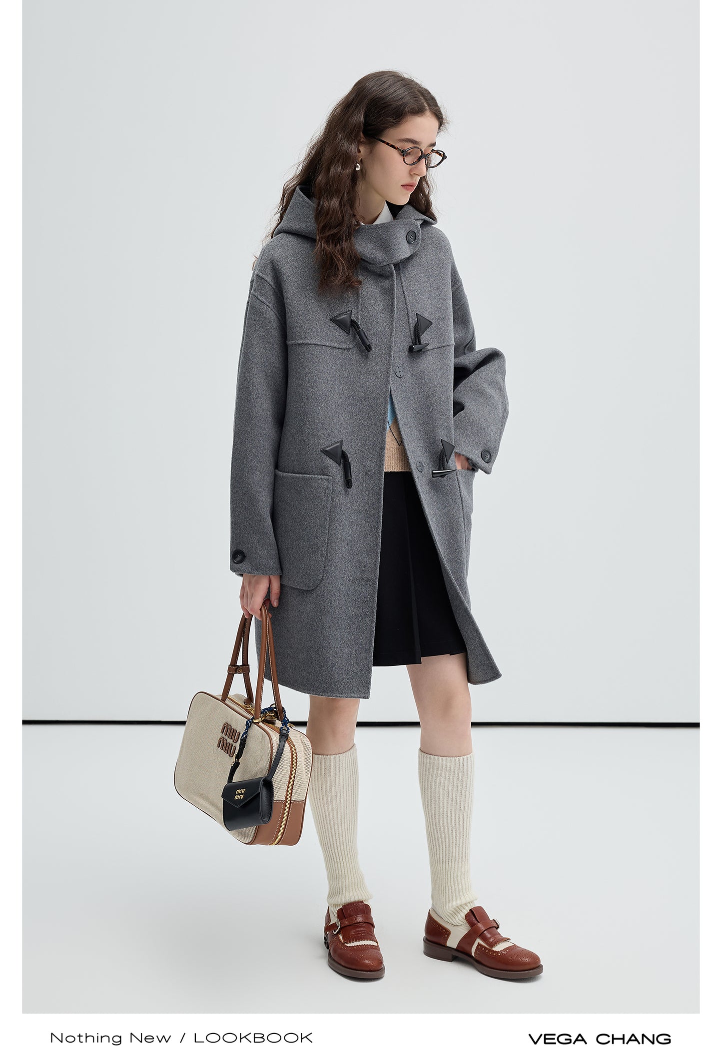 Wool Blend Duffle Coat With Double Closure