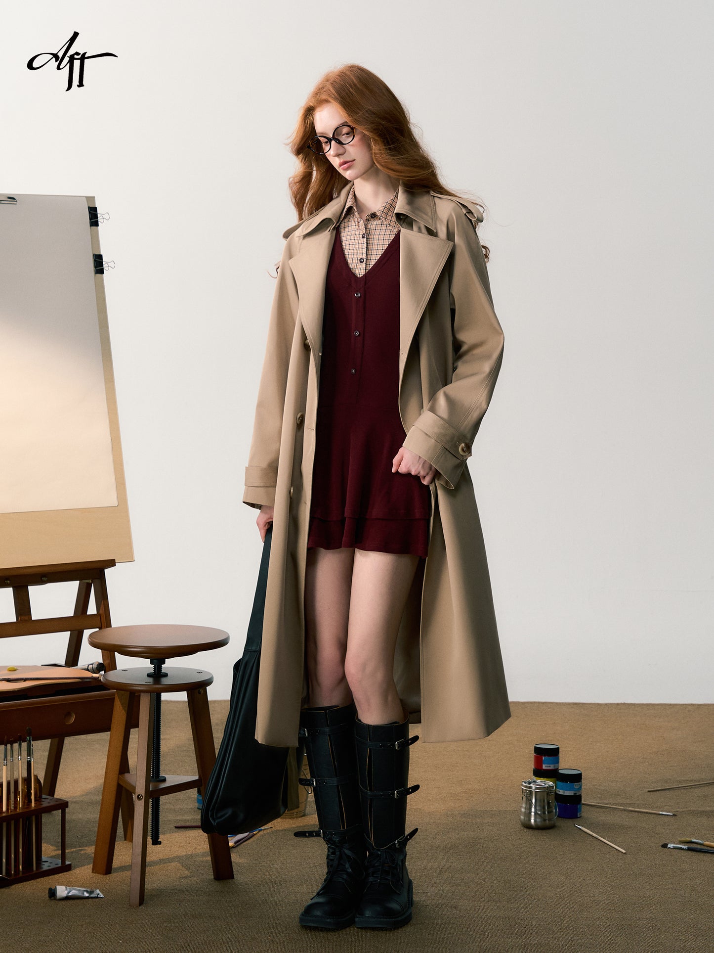 Classic Cotton Blend Double-Breasted Trench Coat