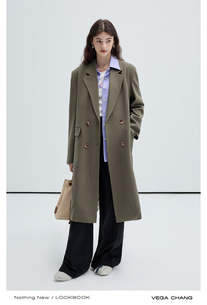 Double Breasted Long Blazer Coat