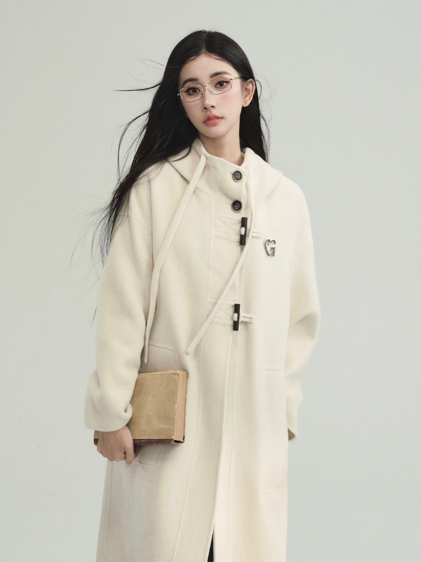 Preppy Style Cashmere Wool Blend Double Duffle Coat