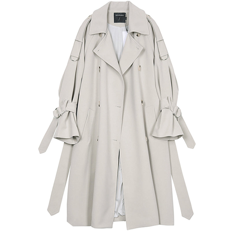 Classic Belted Double Breasted Midi Trench Coat