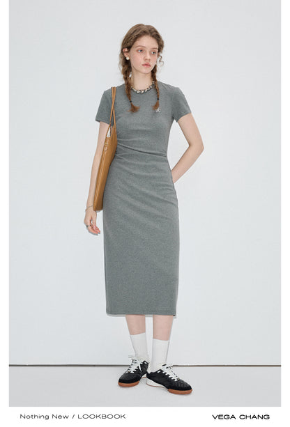 Ruched Waist Slim Fit T-Shirt Dress