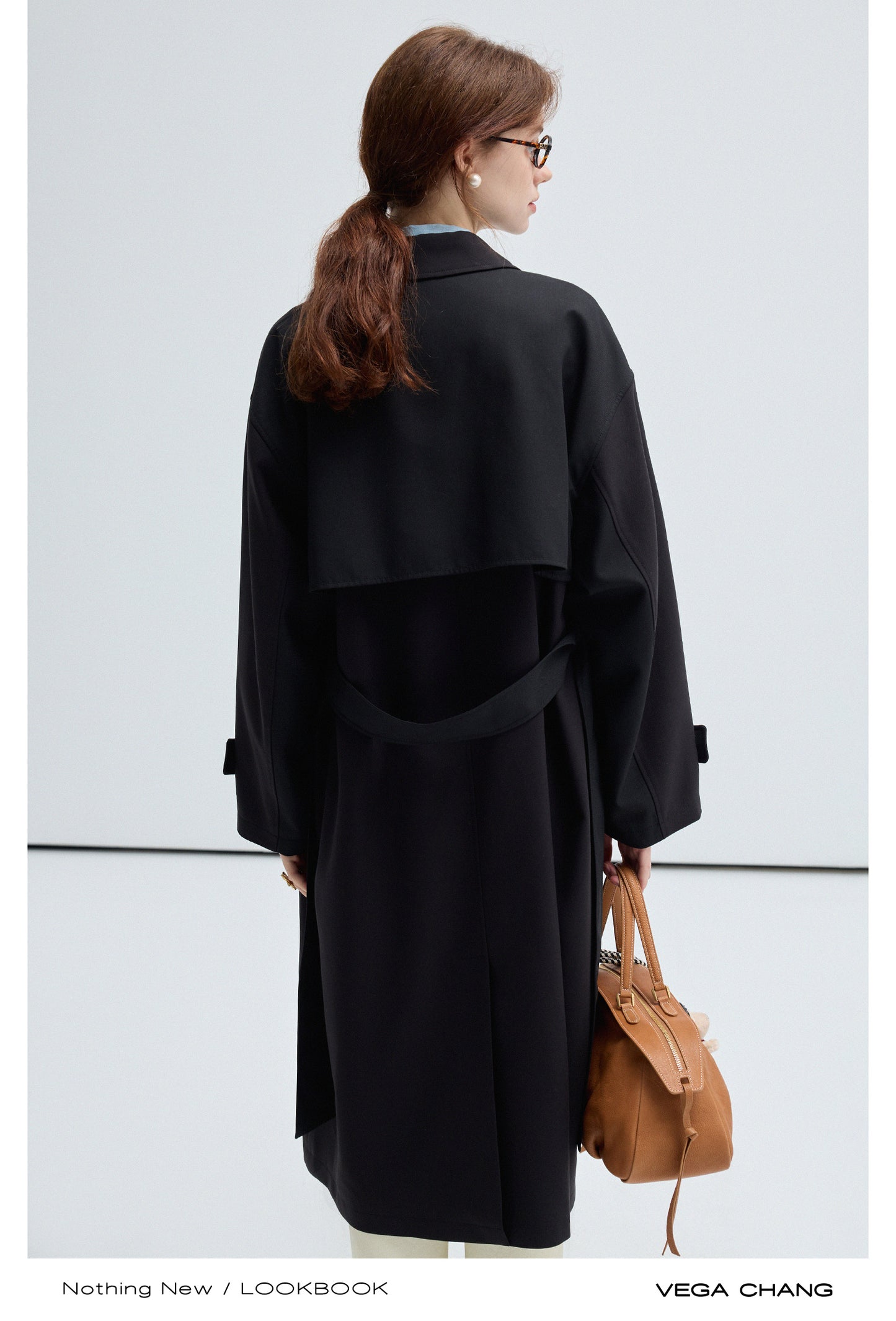 Timeless Belted Long Coat With Gold Button