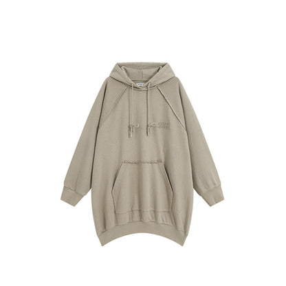 Oversized Raw Edge Hoodie Dress