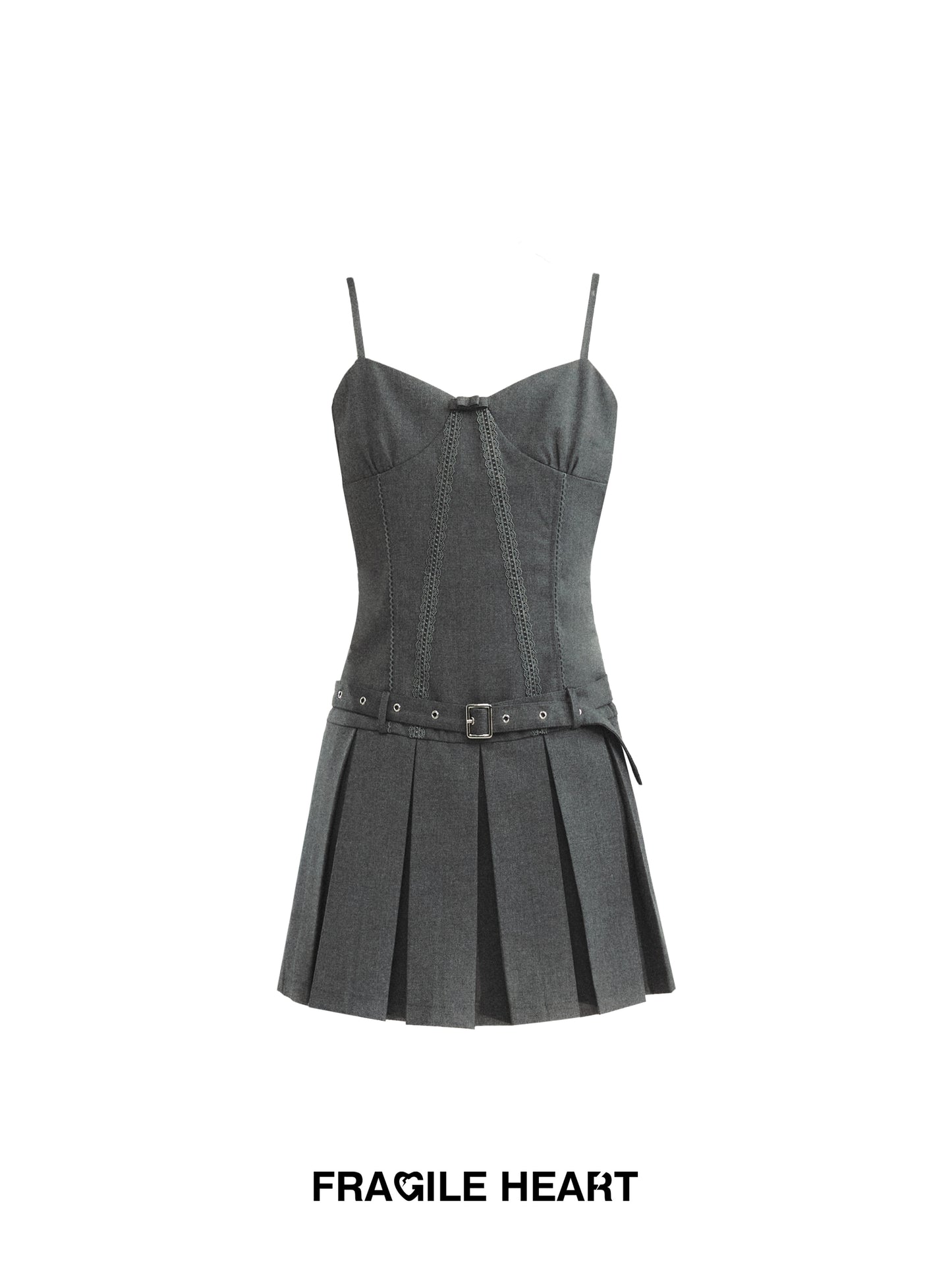 Belted Pleated Mini Bustier Dress And Blazer