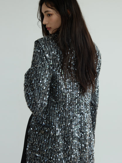 Sequined Jacket And Mini Shorts Set