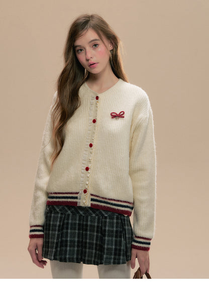 Varsity-Inspired Frilled Cardigan And Leg Warmers