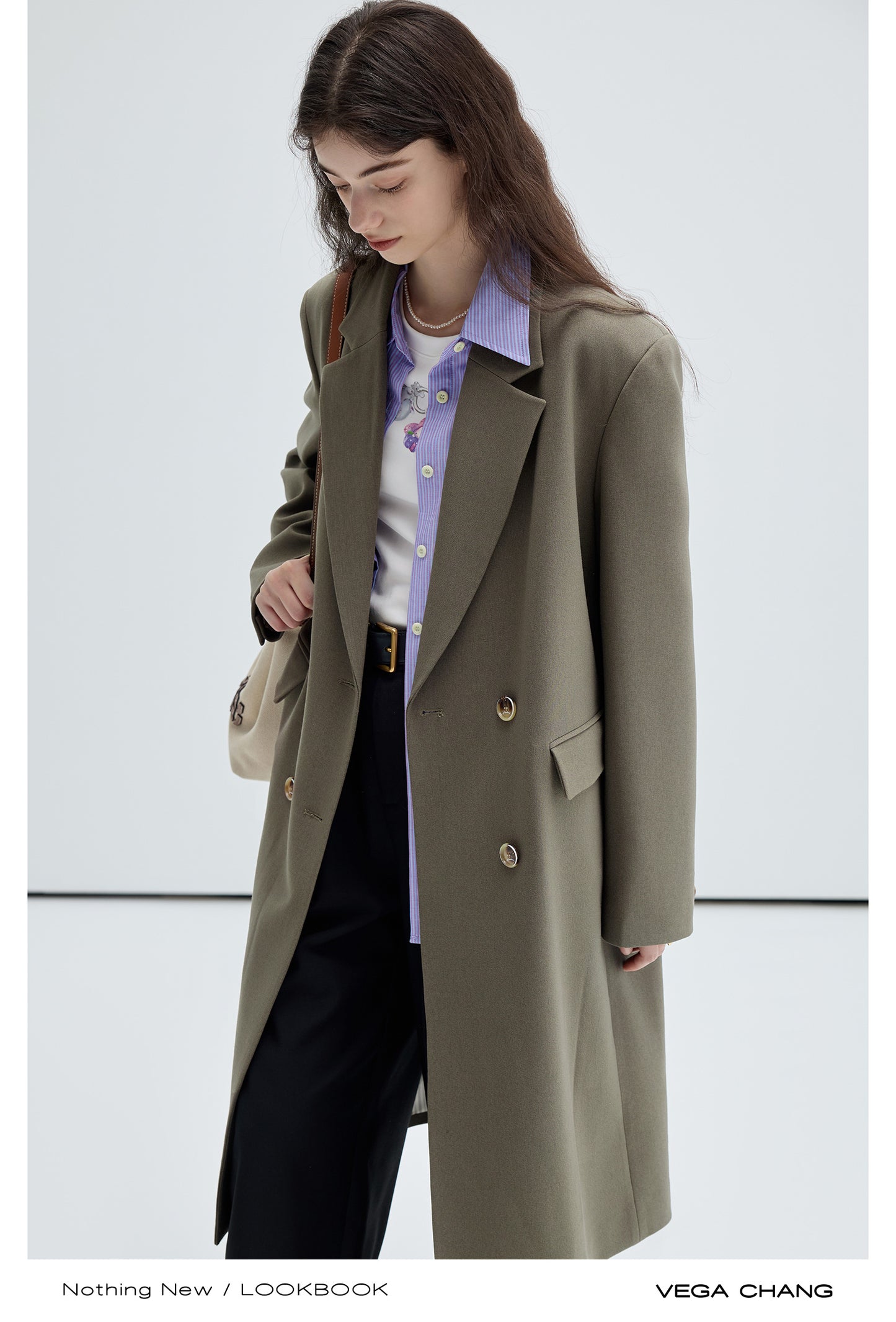 Double Breasted Long Blazer Coat