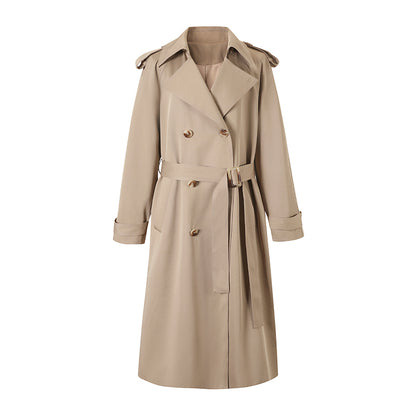 Classic Cotton Blend Double-Breasted Trench Coat