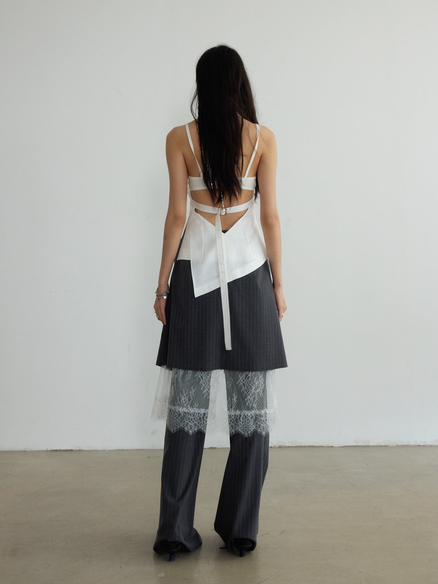 Layered Stripe Full-Length Pants