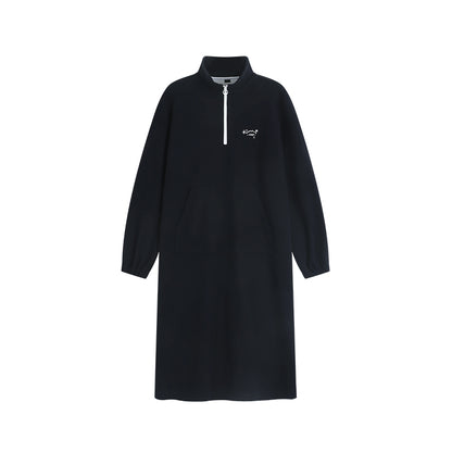 Half-Zip High Neck Sweatshirt Dress