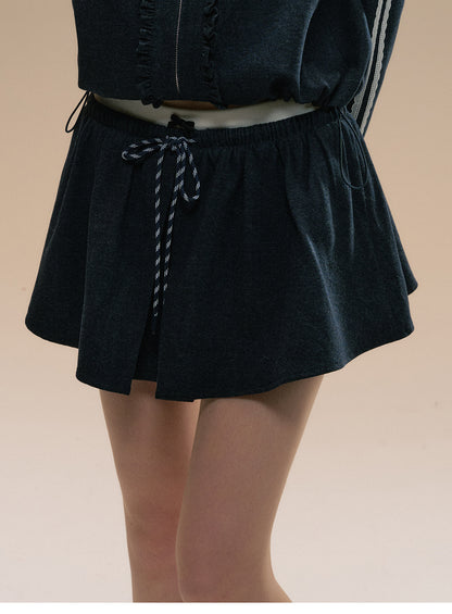 Lace Stripe Jacket With Sailor Collar, Matching Skirt