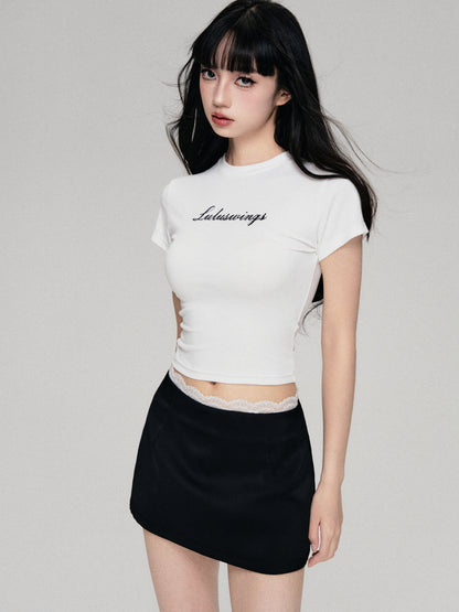 Minimalistic Logo Print Slim Fit Baby Tee