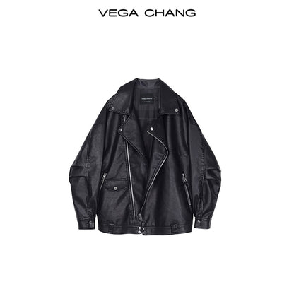 Versatile Faux Leather Motorcycle Jacket