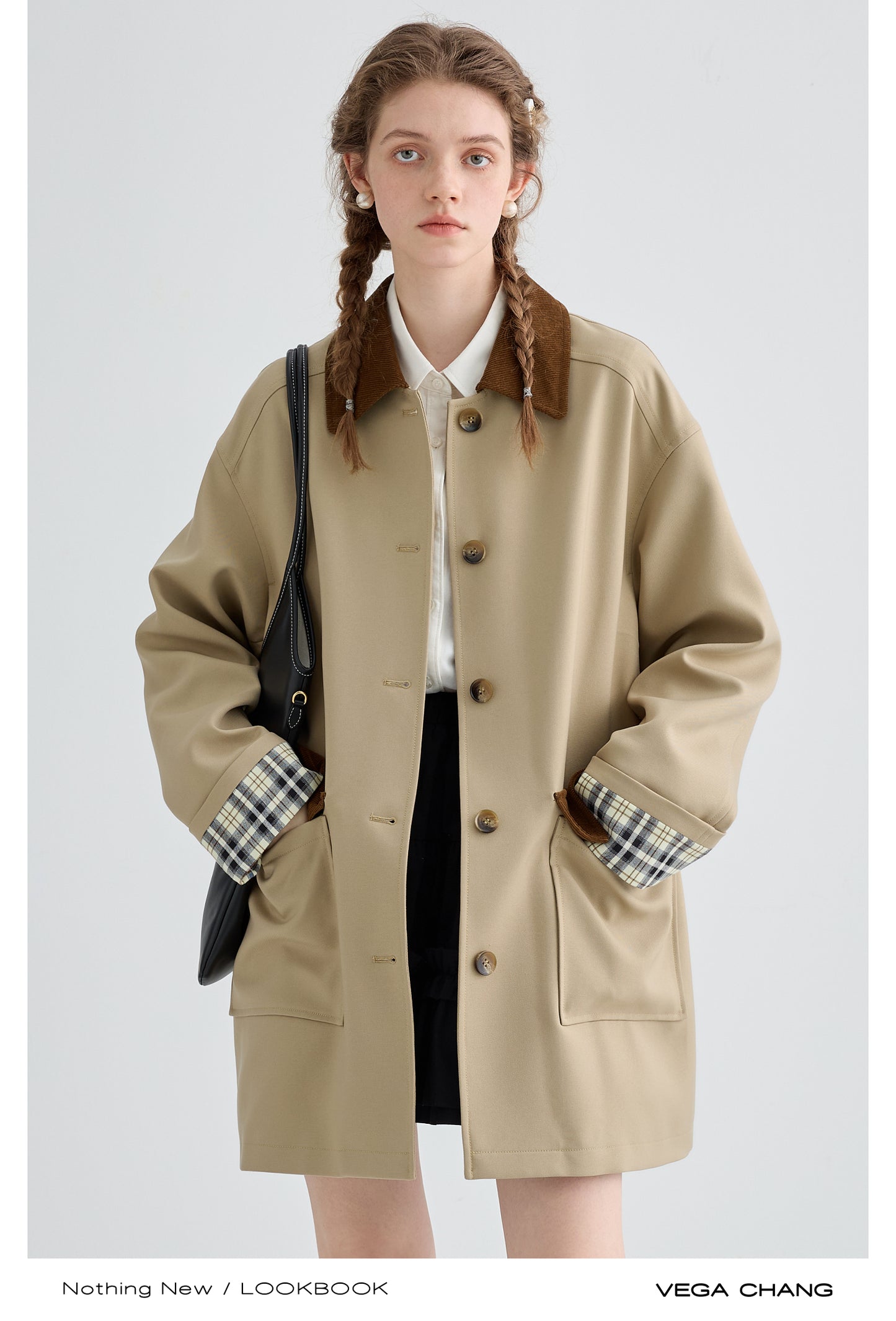 Bicolor Color Block Double Closure Boxy Jacket