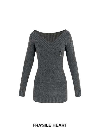 Two Way V-Neck Longline Sweater And Cami Top