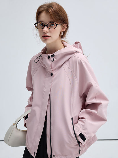 Casual Sporty Outdoor Drawstring Hooded Jacket