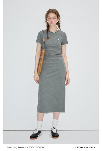 Ruched Waist Slim Fit T-Shirt Dress