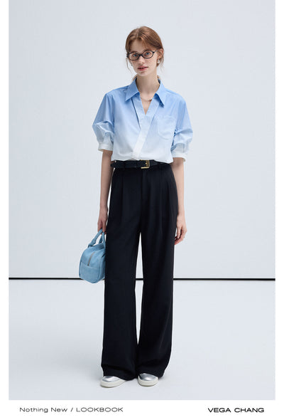 Open Collar Shirts And Straight Flowy Trousers (hover)