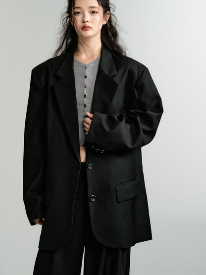 Oversized Shoulder-Padded Suit Jacket And Trousers