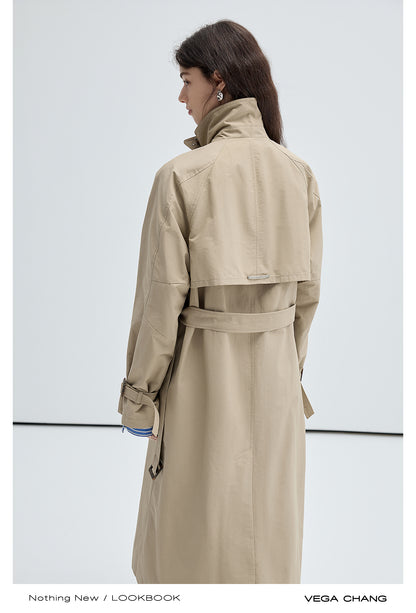 Timeless Stand Collar Single-Breasted Trench Coat