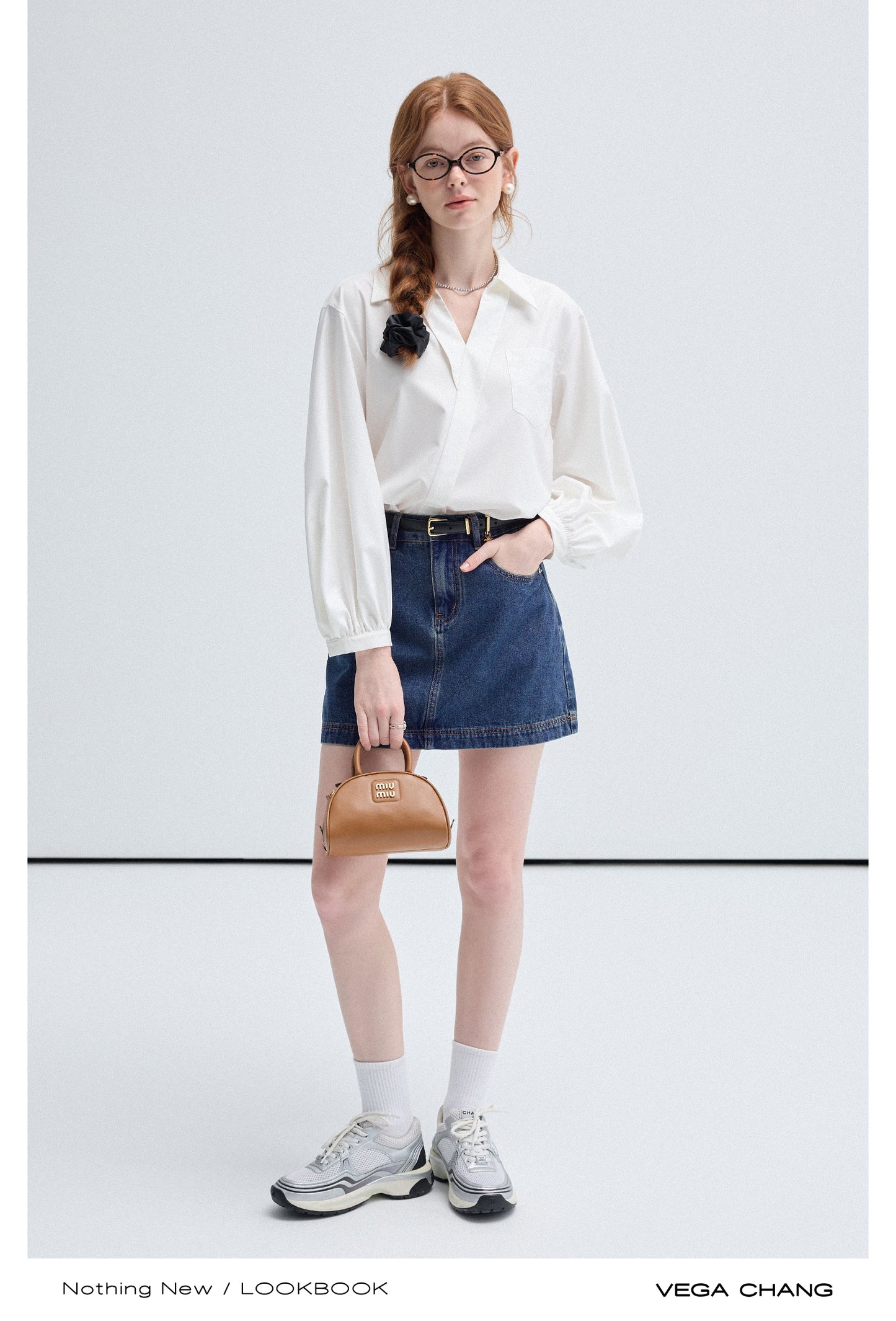 Bamboo Fiber Asymmetric Placket Open Collar Shirt