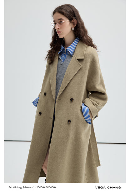 Classic Double-Breasted Woolen Coat